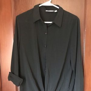 Black Front Knot Blouse